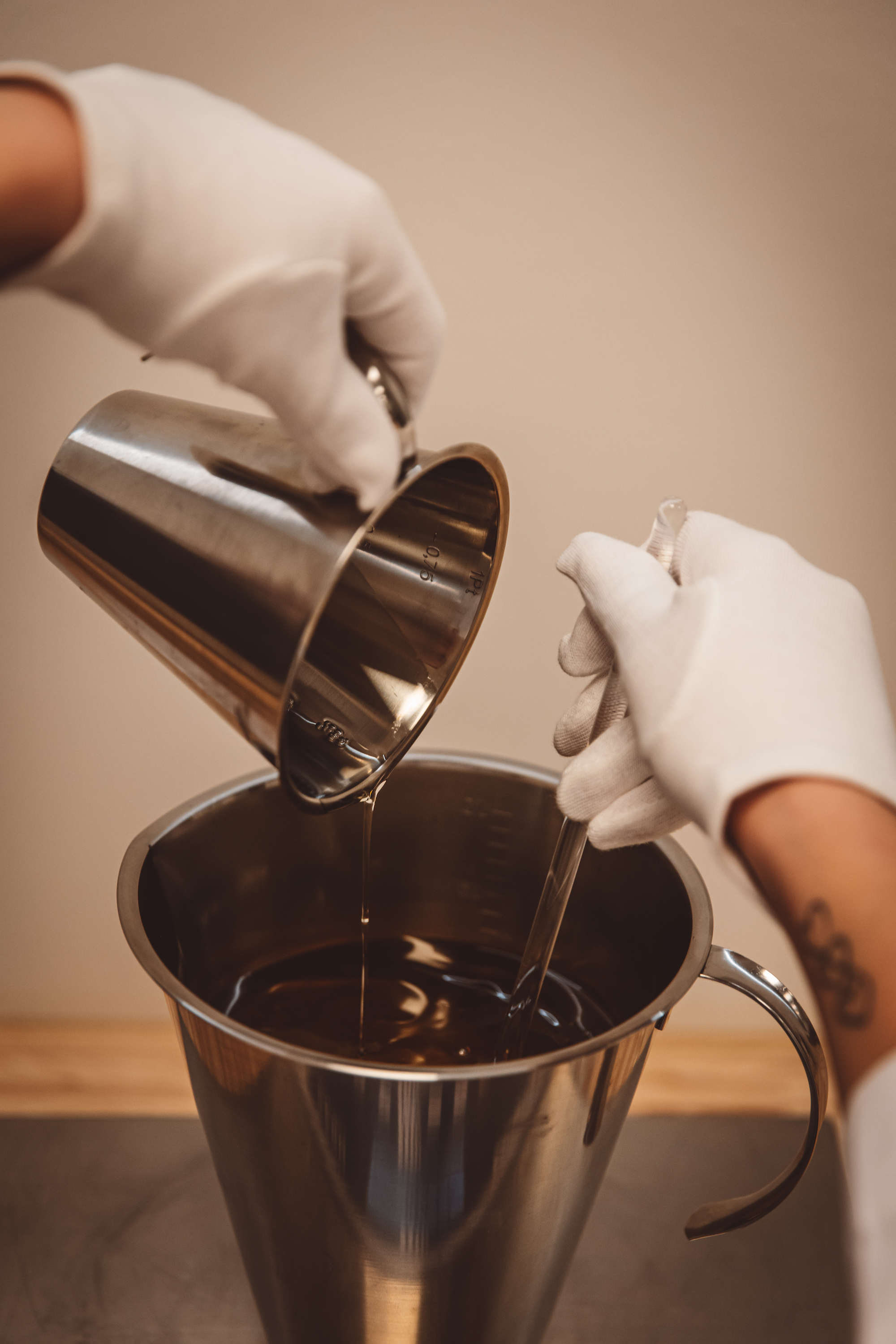 Mixing fragrance ingredients at the Nose and Partners studio